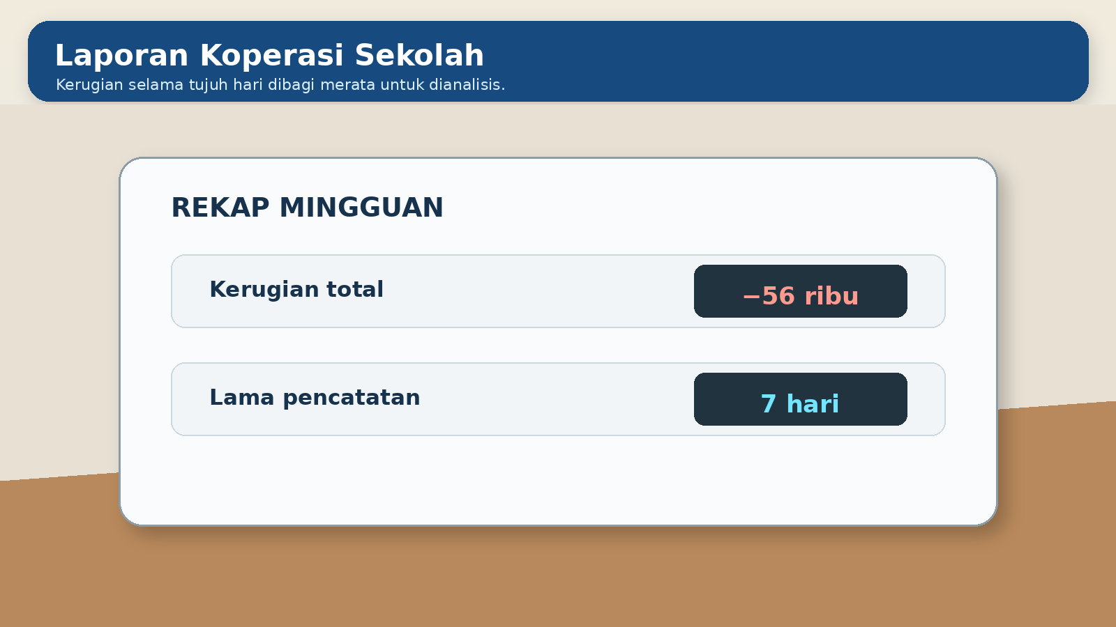 Visual soal 4: Laporan koperasi sekolah