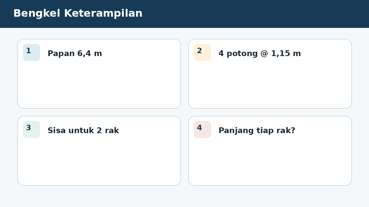 Visual soal 9: Bengkel Keterampilan