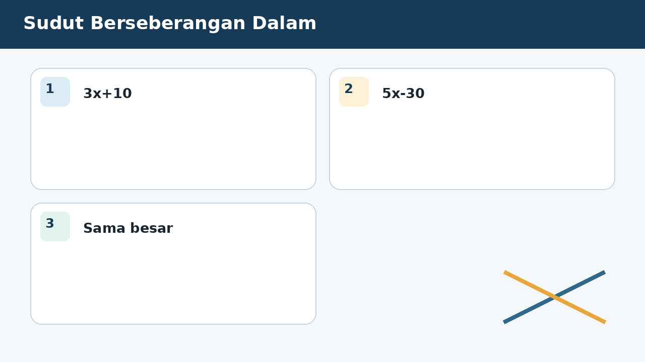 Visual soal 3: Sudut Berseberangan Dalam
