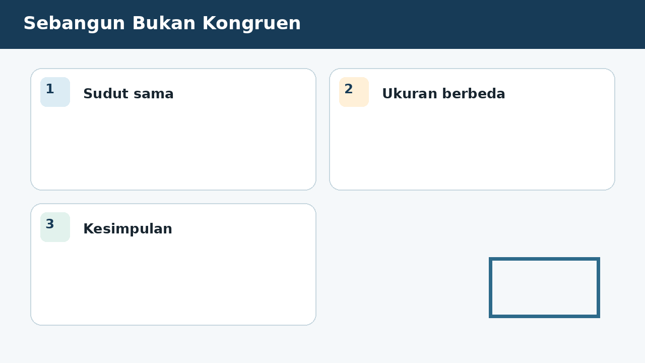 Visual soal 6: Sebangun Bukan Kongruen