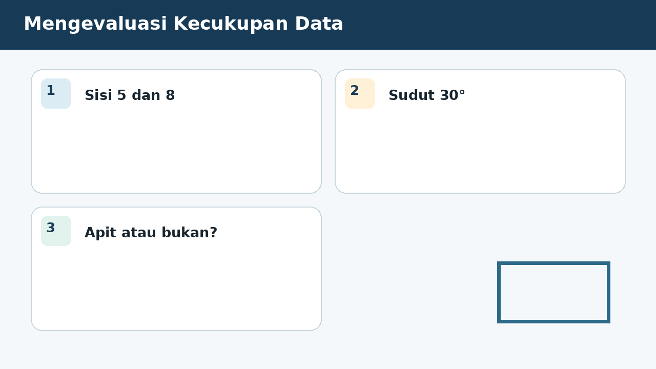 Visual soal 10: Mengevaluasi Kecukupan Data