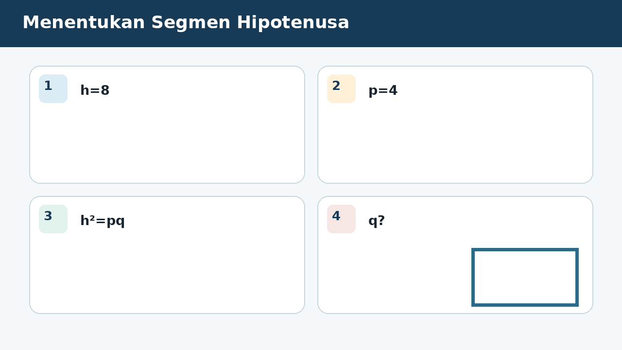 Visual soal 6: Menentukan Segmen Hipotenusa