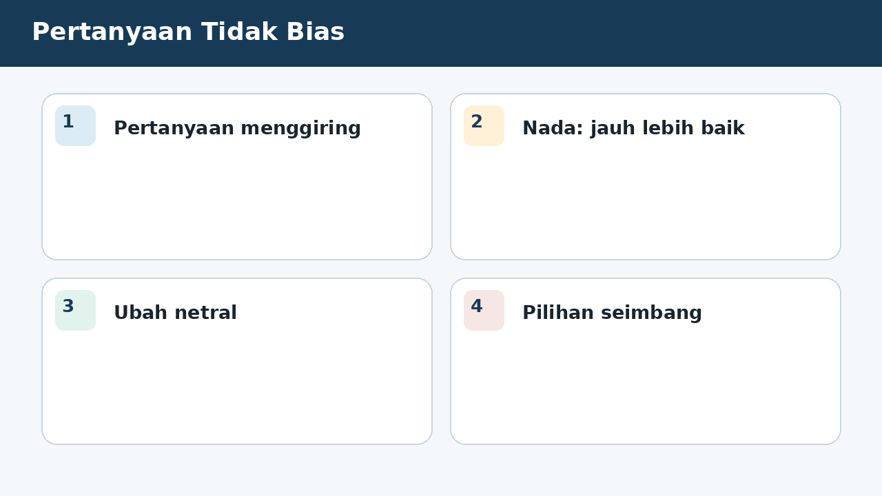 Visual soal 7: Pertanyaan Tidak Bias